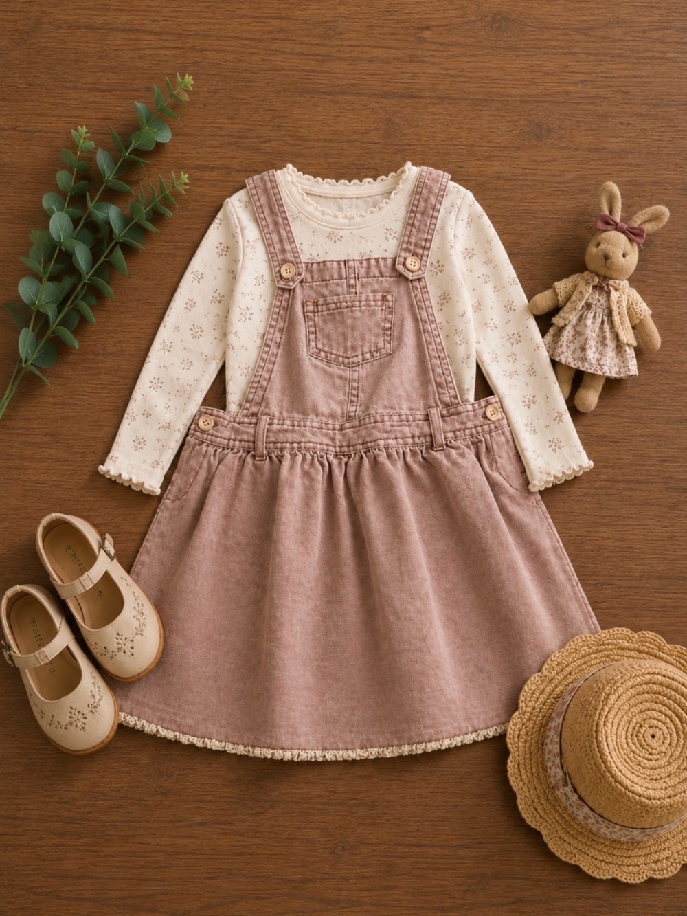 Size 5 Art Class Light Brown Denim Overall Jumper Dress
